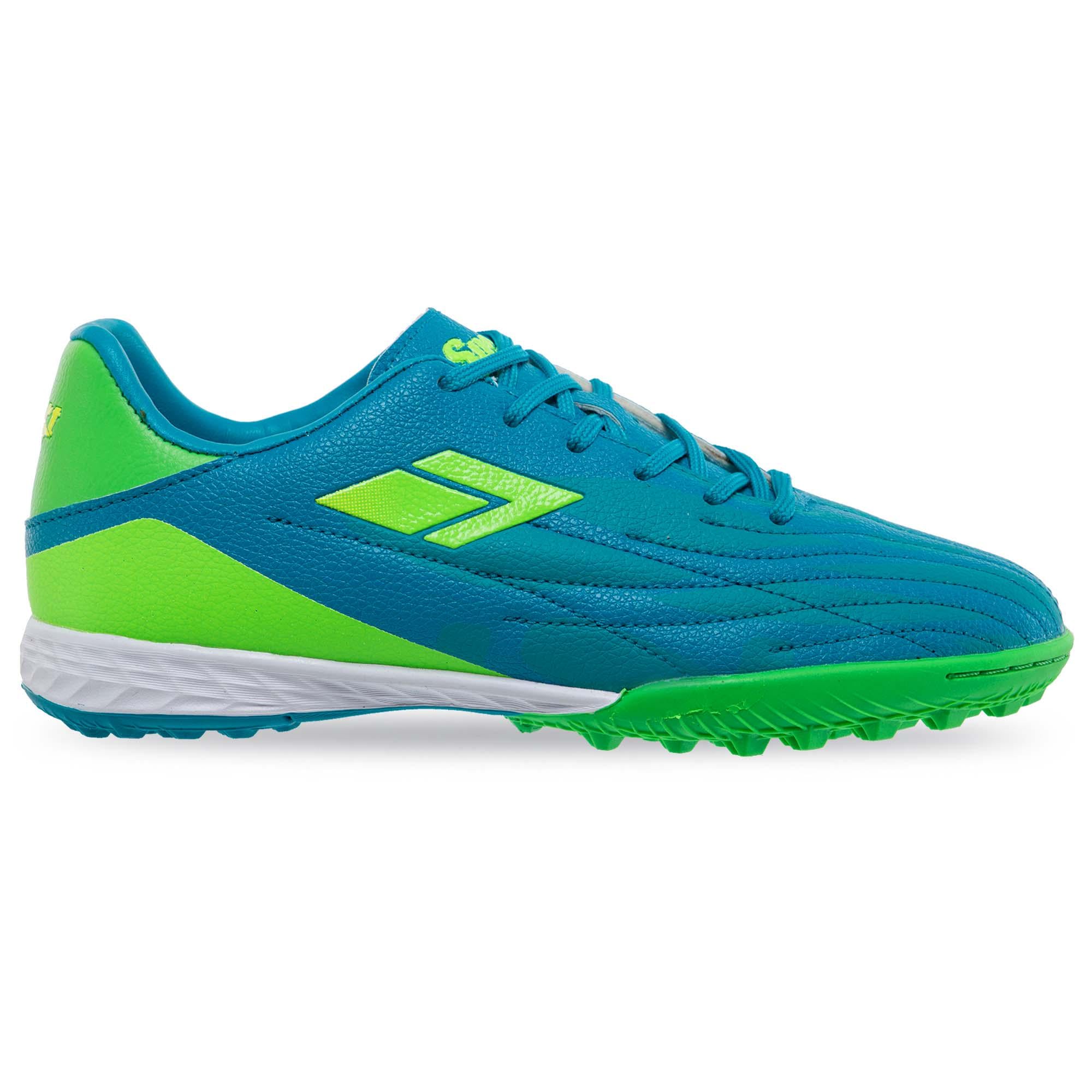 Сороконожки футбольные подростковые DIFFERENT SG-600514-3 р. 39 Синий/Салатовый (DR012108)