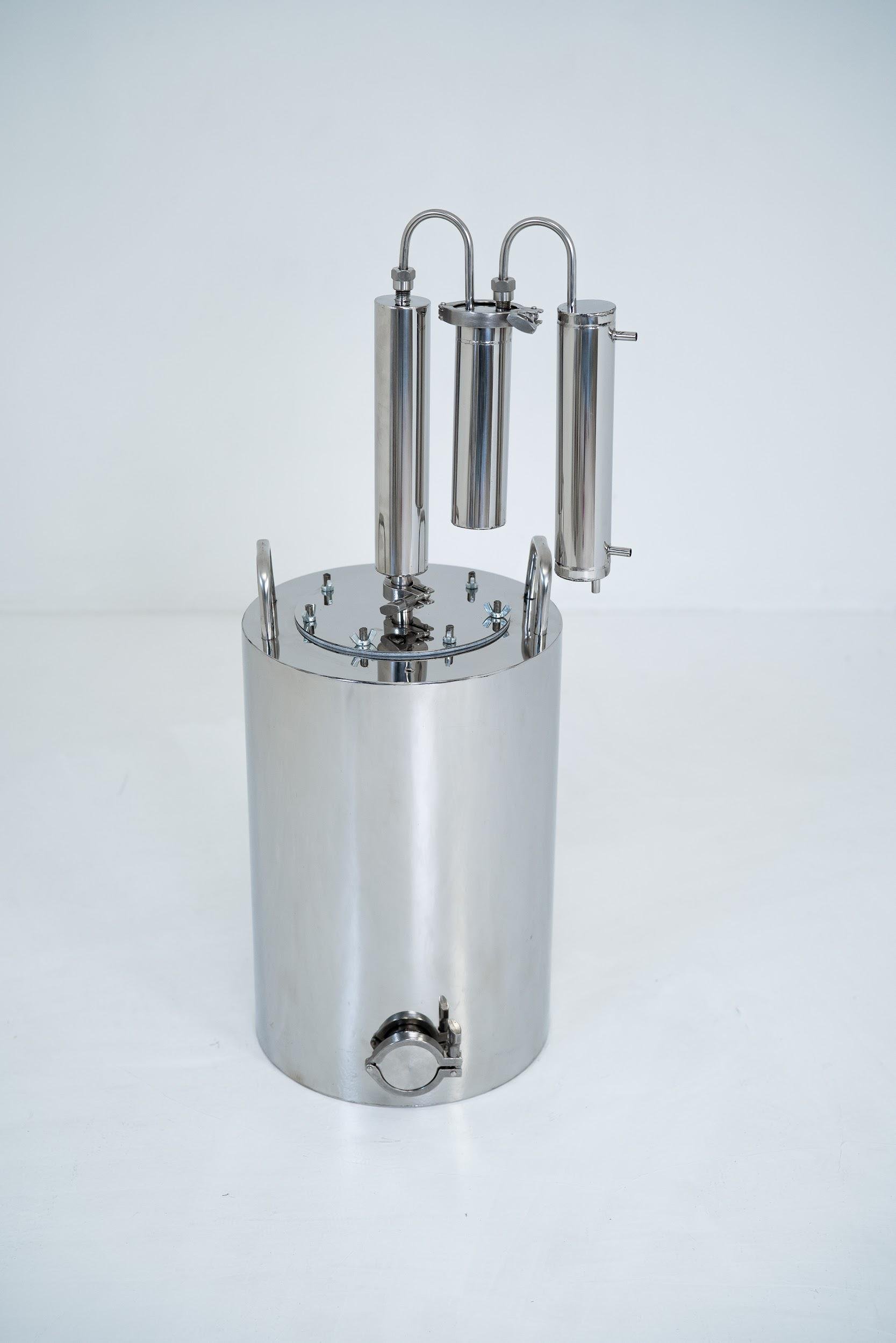 Аппарат дистилляционный Бимбер СТАНДАРТ электрический 3 кВт с двумя сухопарниками 33 л