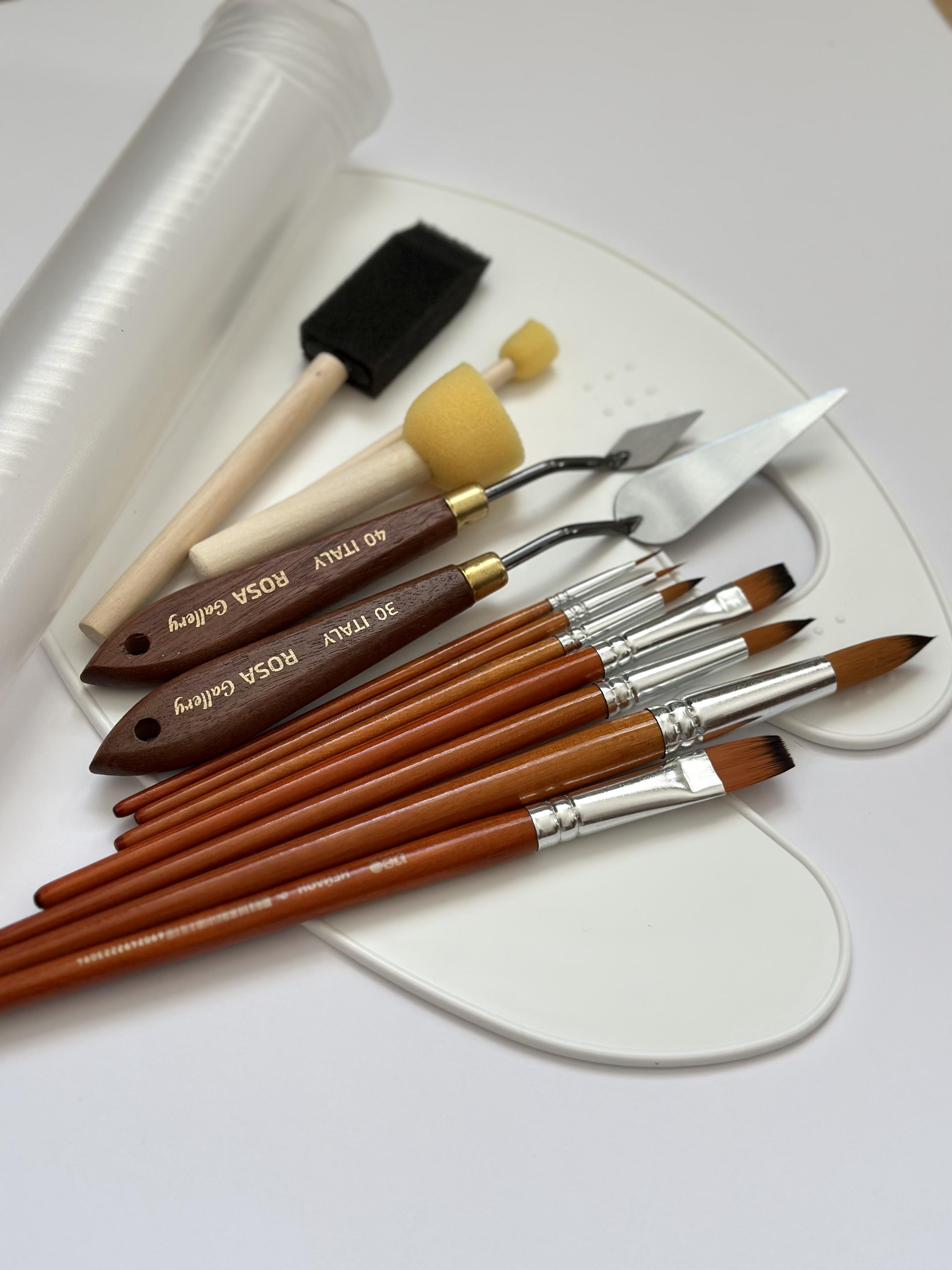 Набір пензлів та художніх інструментів мастихіни/палітра/пенал (SD-21625) Набір пензлів та художніх інструментів мастихіни/палітра/пенал (SD-21625)