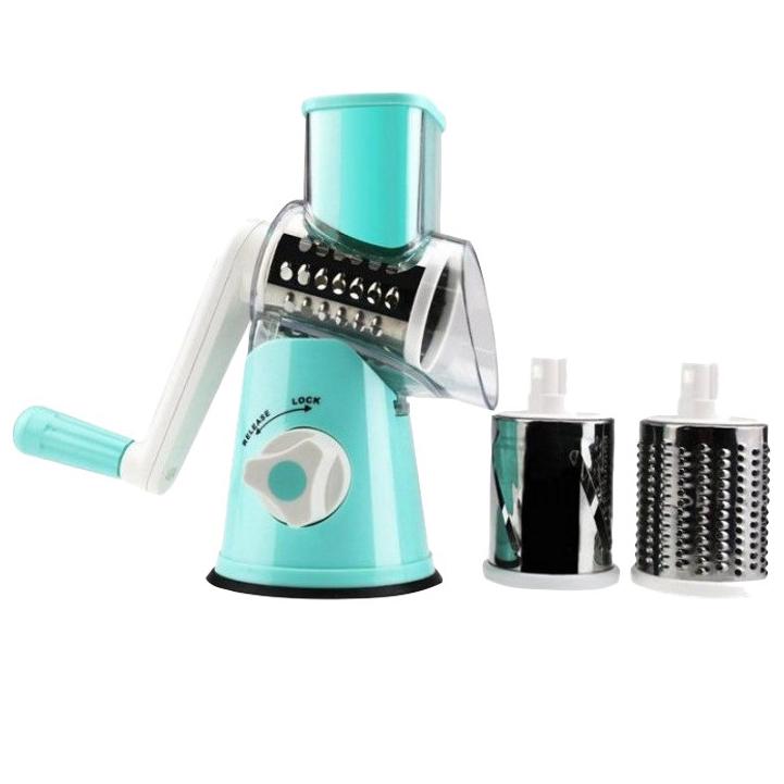 Овощерезка мультислайсер Tabletop Drum Grater Kitchen Master 3 насадки Голубой (ws22935-1)