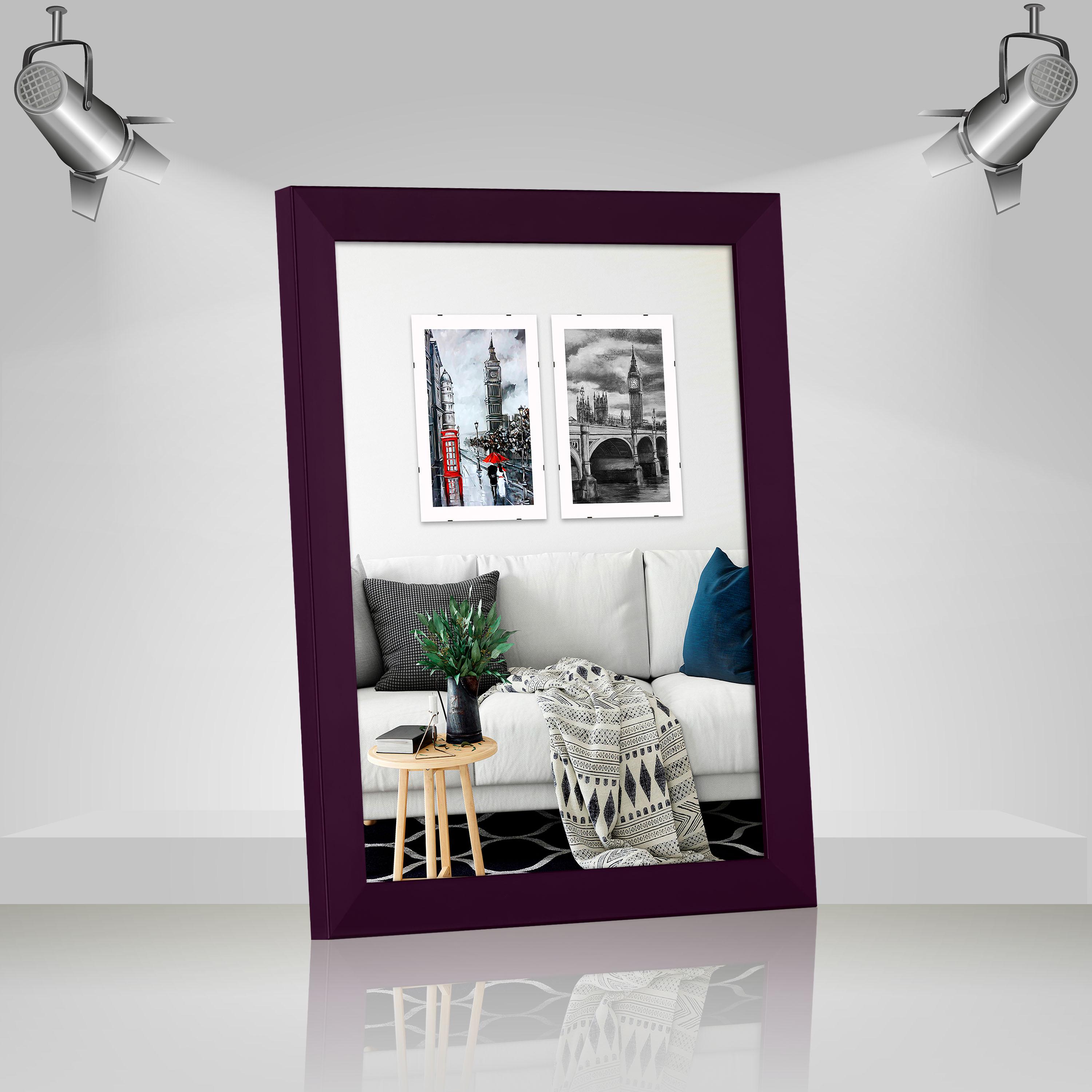 Фоторамка деревянная EmojiFrame 30х40 см AH3322-02 пластиковое стекло 0,8 мм Фиолетовый - фото 2