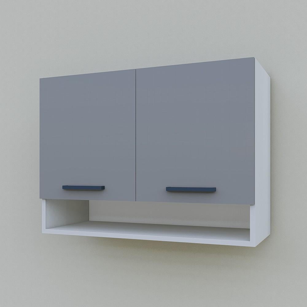 Шкаф навесной Opendoors МП3 для нижней кухни под сушку 800 мм Антрацитовый/Светлый серый (МП3/8)