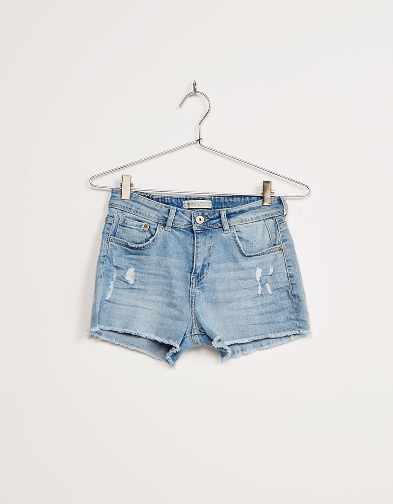 Джинсовые шорты Bershka 32 Голубой (3508916433)
