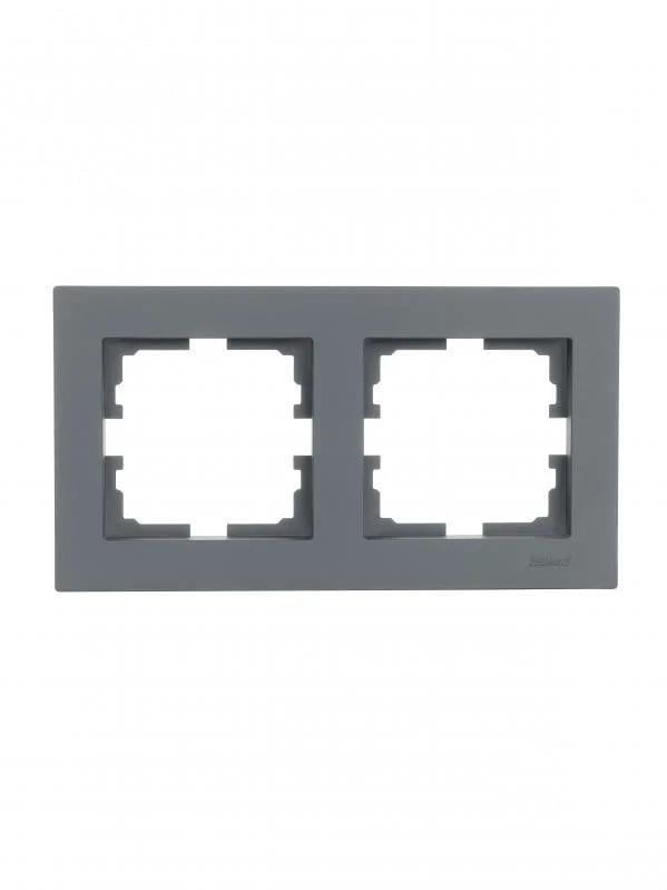 Рамка двухместная Vesna с боковой вставкой Графит (742-3400-147)