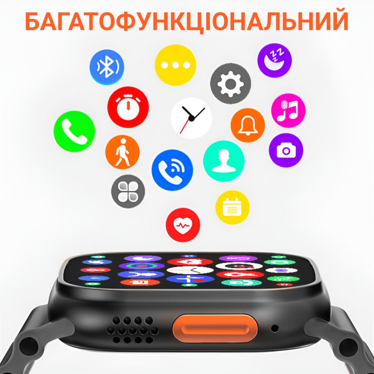 Смарт-часы SmartX8 Ultra с функцией звонка с ремешком Черный (260680) - фото 9