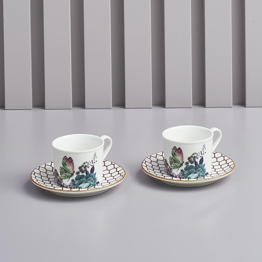 Набор кофейных чашек Henriette Symphony с блюдцами 90 мл 2 шт. (D17461)