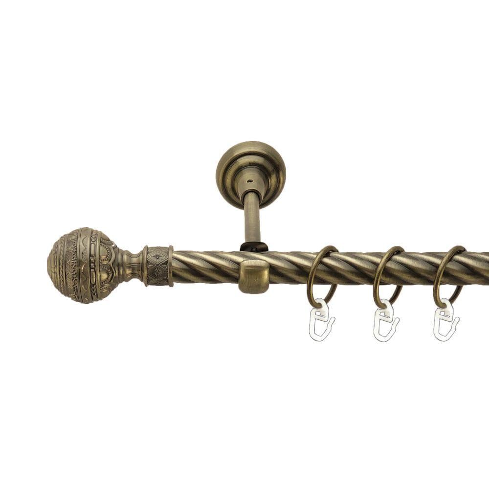 Карниз для штор Orvit Арабеска крученая однорядный 19 мм 240 см Антик (000-7738)