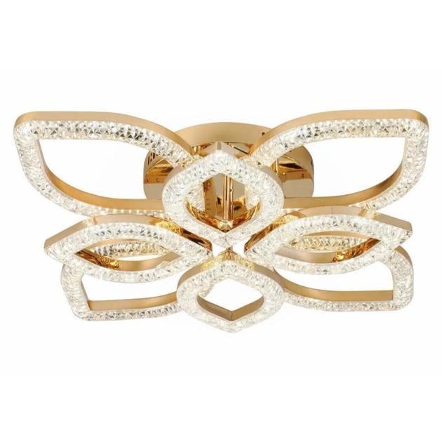 Люстра потолочная светодиодная Sirius G 2721/4+4 GD 192W с металлическим каркасом 3000-6500К IP20 96Wx2 Золотой (00000139180)