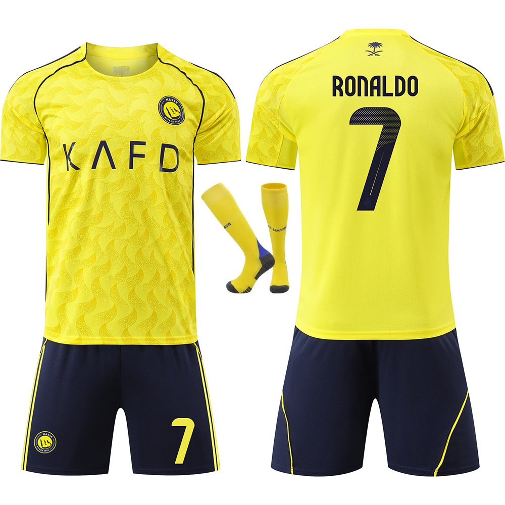 Форма футбольная детская Ronaldo 7 Al-Nasr "Аль-Наср" с гетрами р. 34-38 сезон 2026 р. 20 120-125 см Желтый с черным (4fa63c3b)
