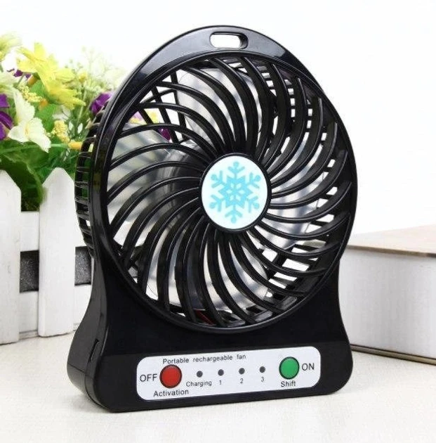 Вентилятор настільний Mini Fan XSFS-01 з акумулятором 18650 Чорний (4376) - фото 9 Вентилятор настільний Mini Fan XSFS-01 з акумулятором 18650 Чорний (4376) - фото 9