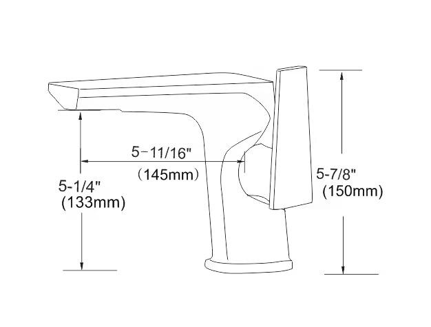 Змішувач дизайнерський для умивальника з латуні з боковим важелем Чорний - фото 3 Змішувач дизайнерський для умивальника з латуні з боковим важелем Чорний - фото 3