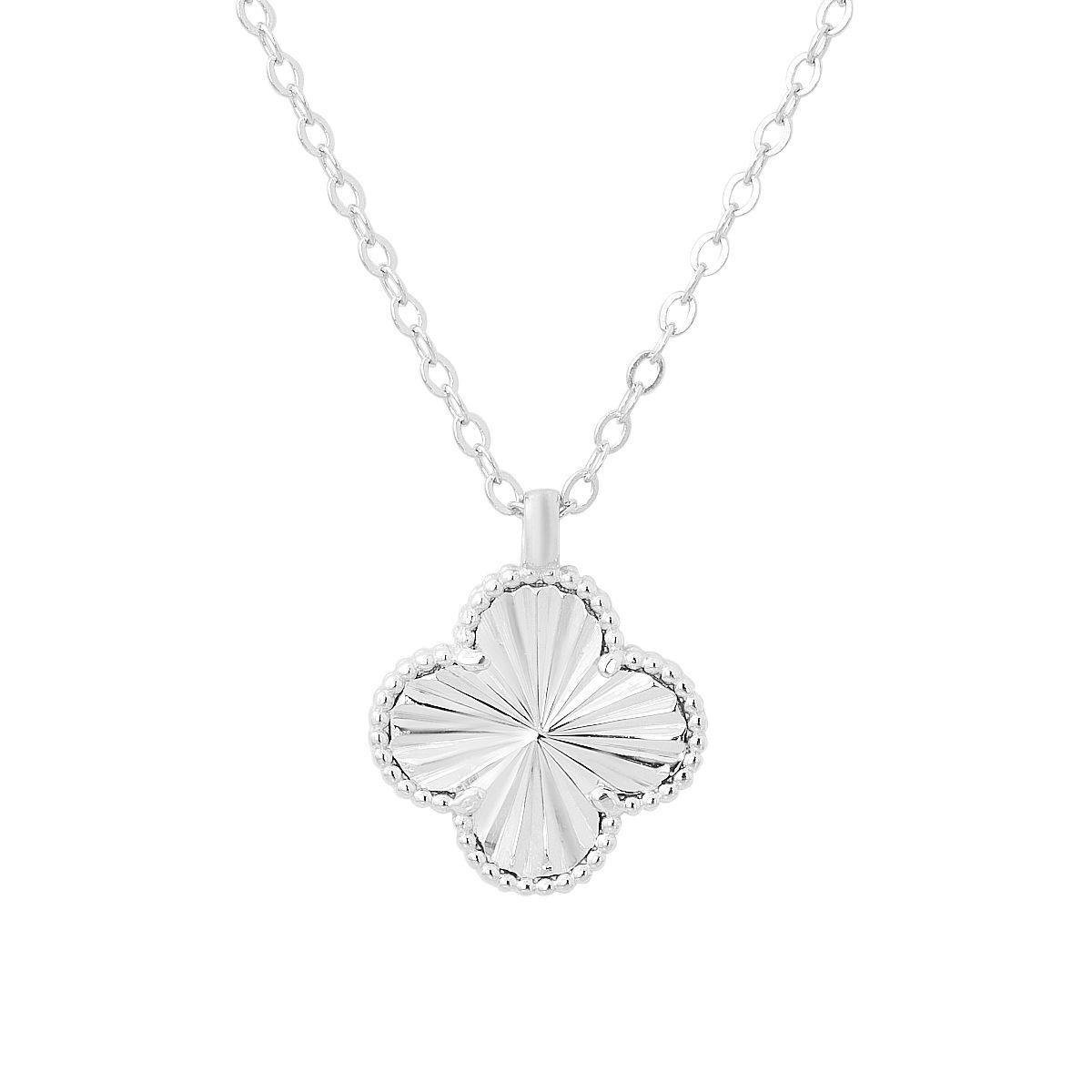 Колье серебряное LoveR с подвесом в форме четырехлистника 45-50 см