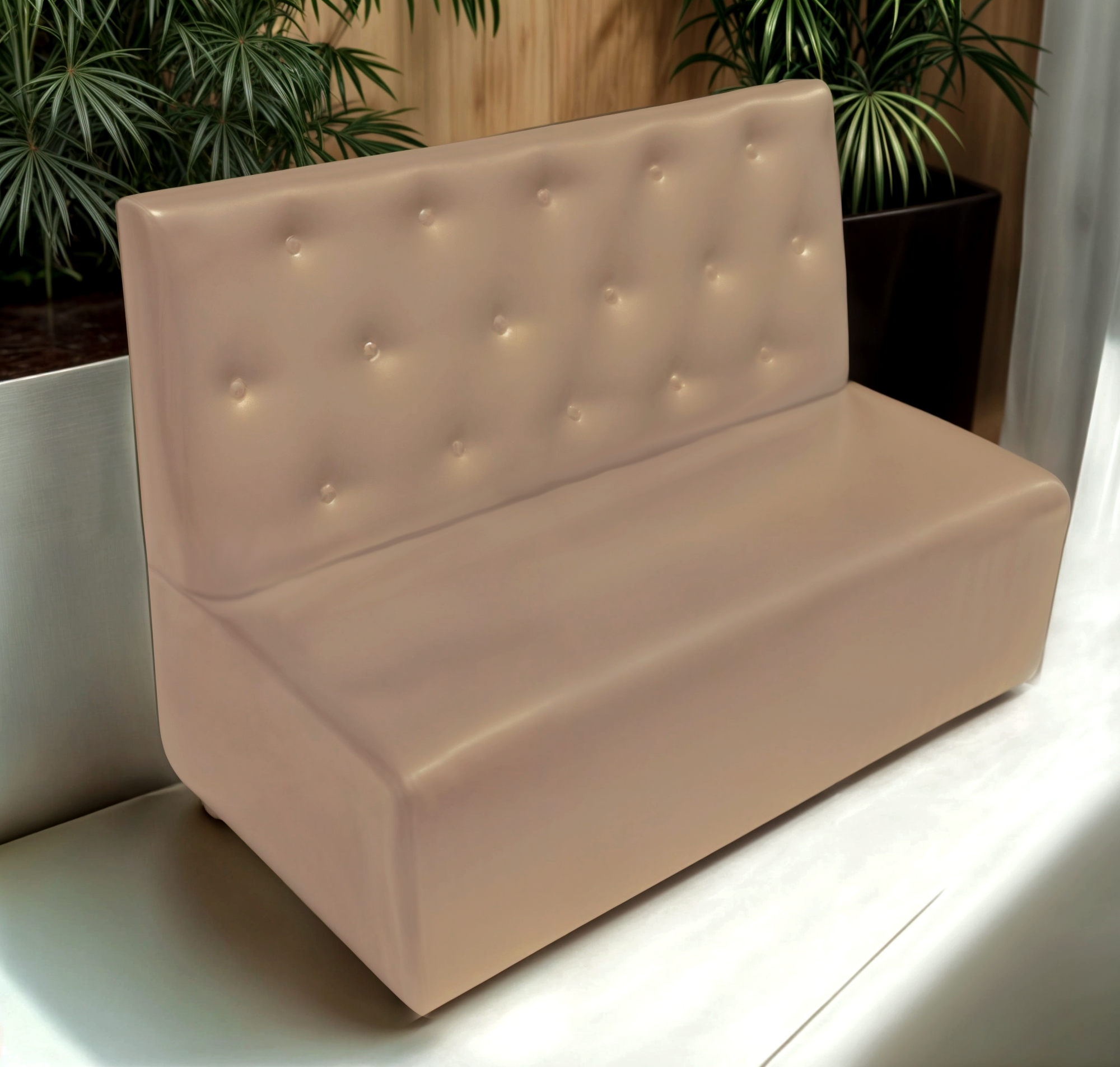 Диван для кафе Tobi Sho Бостон з високою спинкою та гудзиками 1200x630x850 мм шкірозамінник Шампань (2207) - фото 1 Диван для кафе Tobi Sho Бостон з високою спинкою та гудзиками 1200x630x850 мм шкірозамінник Шампань (2207) - фото 1