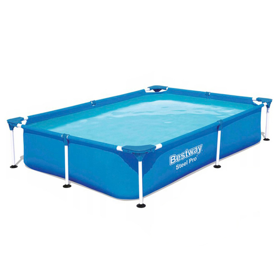 Бассейн прямоугольный сборный каркасный Bestway Steel Pro 1200 л 221х150х43 см ПВХ от 6 лет Синий (56401B)