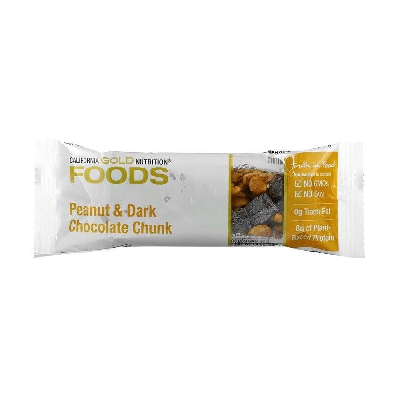 Батончики California Gold Nutrition Foods Peanut & Dark Chocolate Chunk Bars 12 шт. 40 г