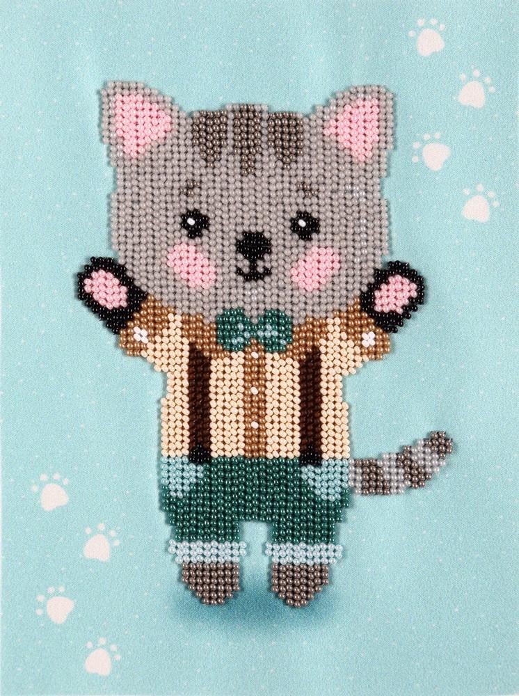 Вышивка бисером Котята частичная выкладка 15х20 см (ТН-0884)