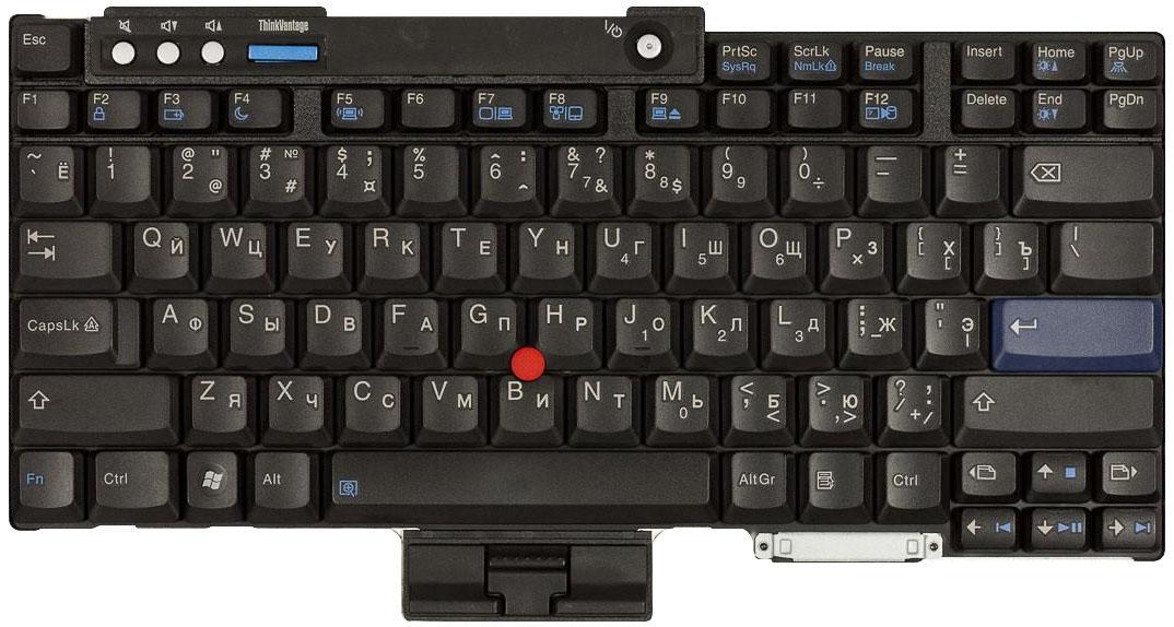 Клавиатура для ноутбука Lenovo ThinkPad T60/T61/R60/R61/Z60T/Z61M/R400/R500/T500/W500 Point Stick Black Клавиатура для ноутбука Lenovo ThinkPad T60/T61/R60/R61/Z60T/Z61M/R400/R500/T500/W500 Point Stick Black