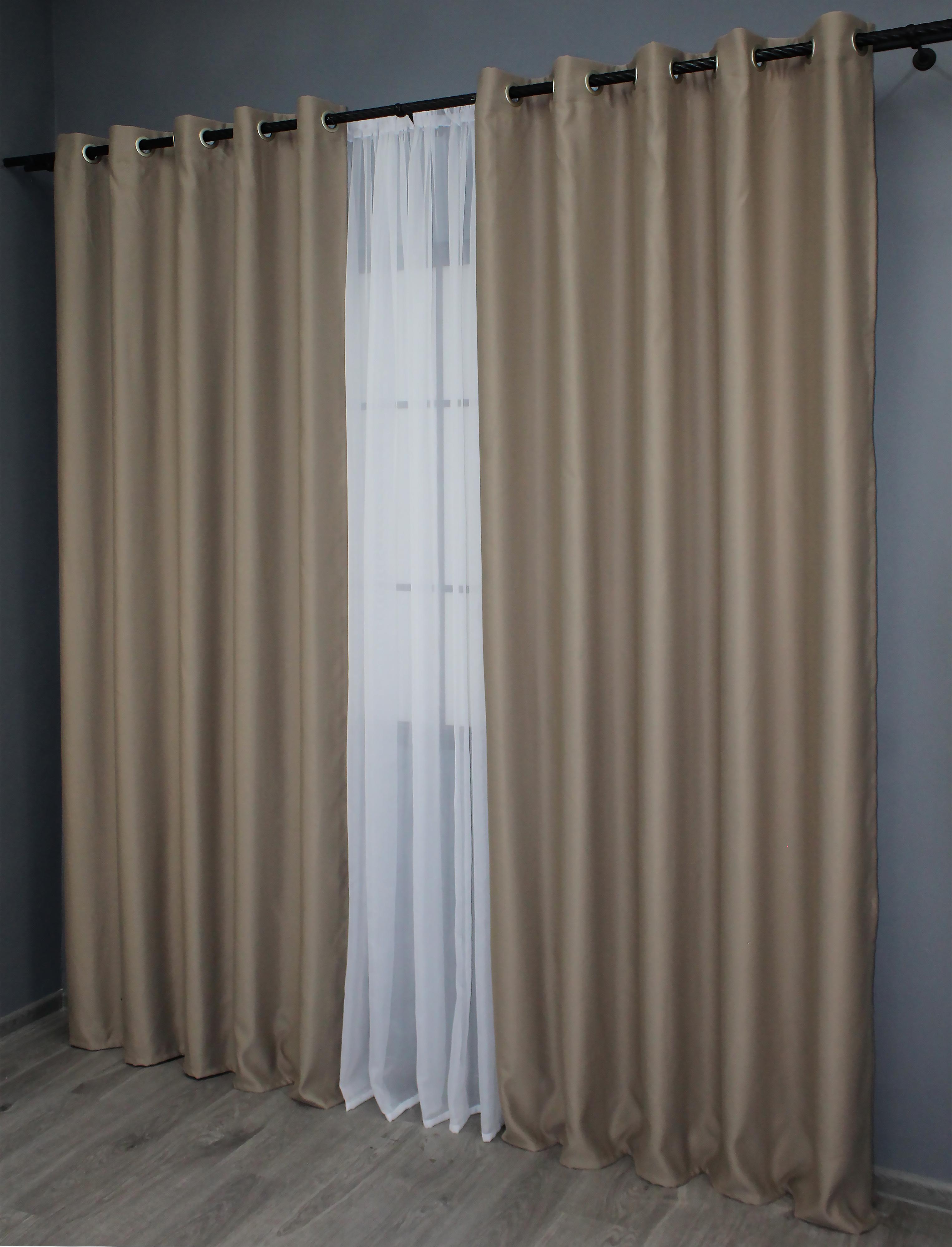 Комплект штор на люверсах VR-Textil Fusion Dimout № 792ш 150х250 см 2 шт. Какао (37-0105) - фото 3