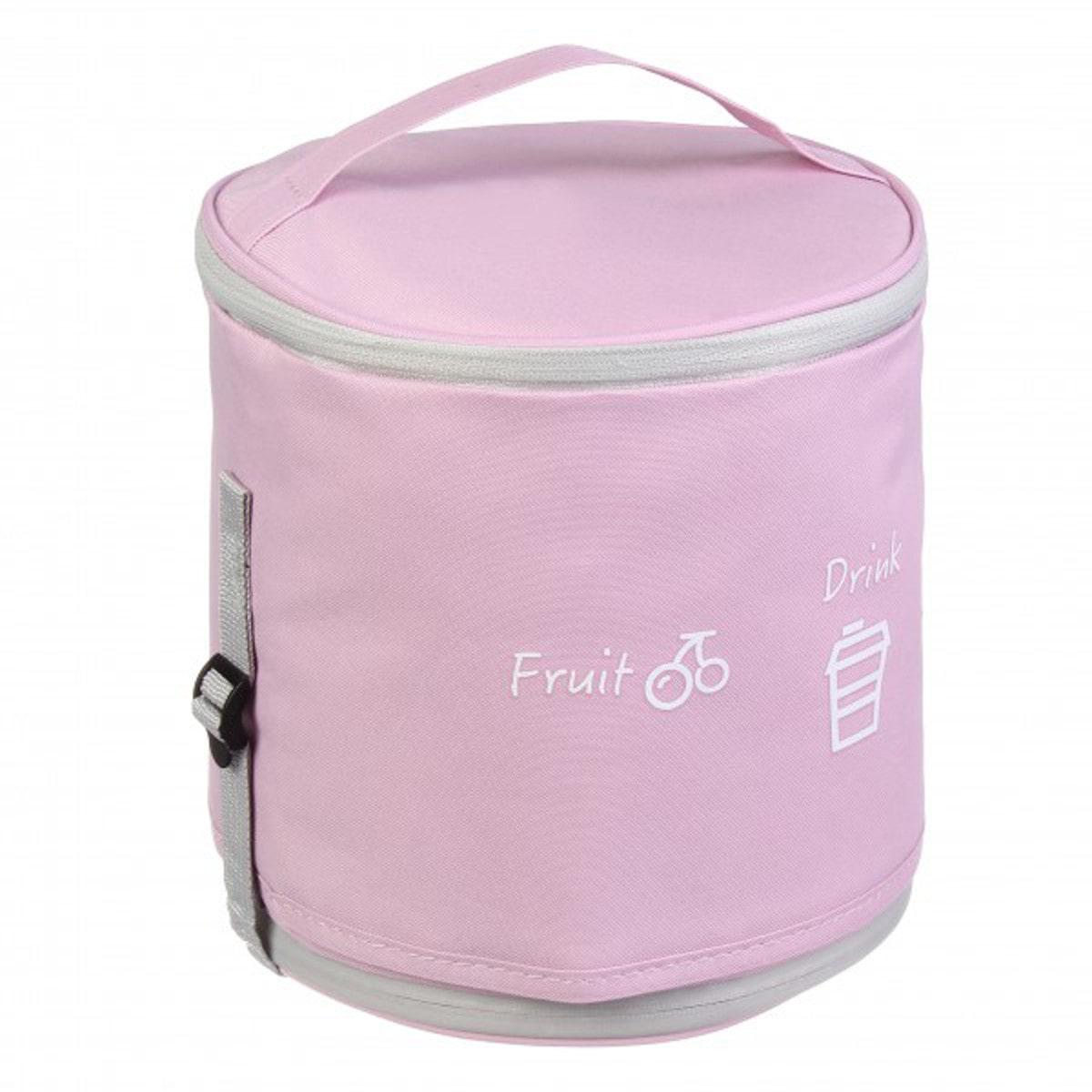 Ланч-бокс Lunch круглый с регулировкой высоты Розовый - фото 2