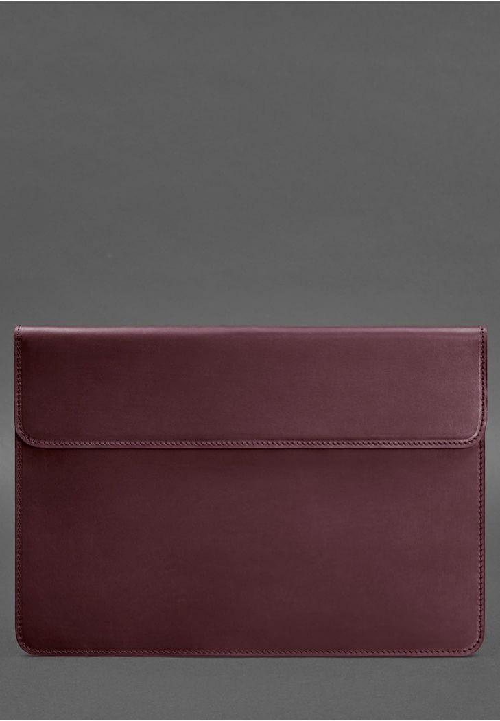 Чохол конверт шкіряний на магнітах для ноутбука універсальний Crazy Horse Бордовий (A-027997) - фото 5
