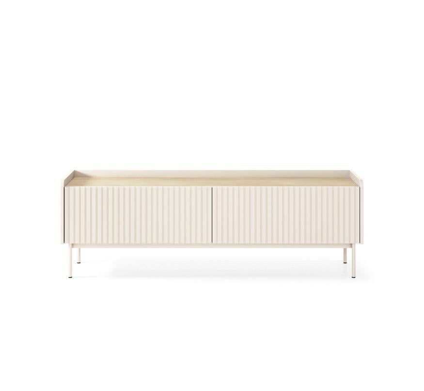 Тумба под телевизор Perfect Home Level 2D/153 2-дверная Бежевый/Дуб сканди (PFH-091158)