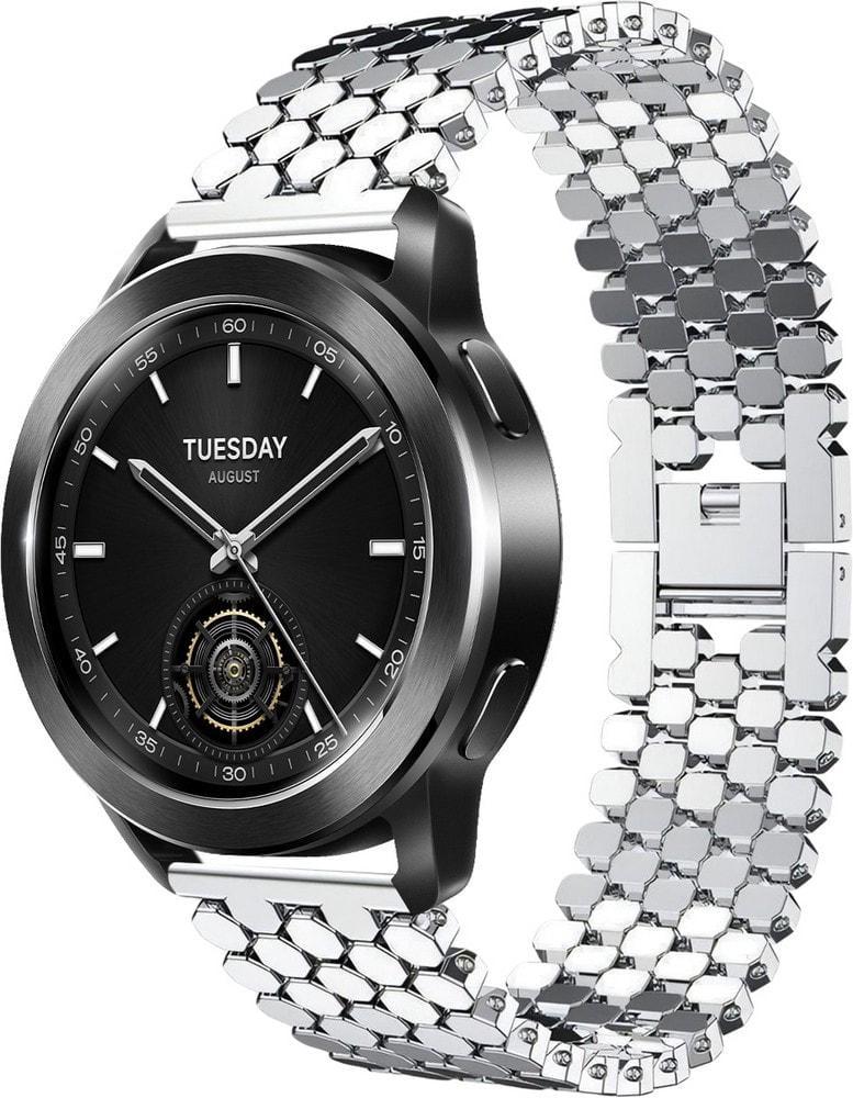 Браслет металевий Scaly для Xiaomi Watch S3 Silver (37142-59)