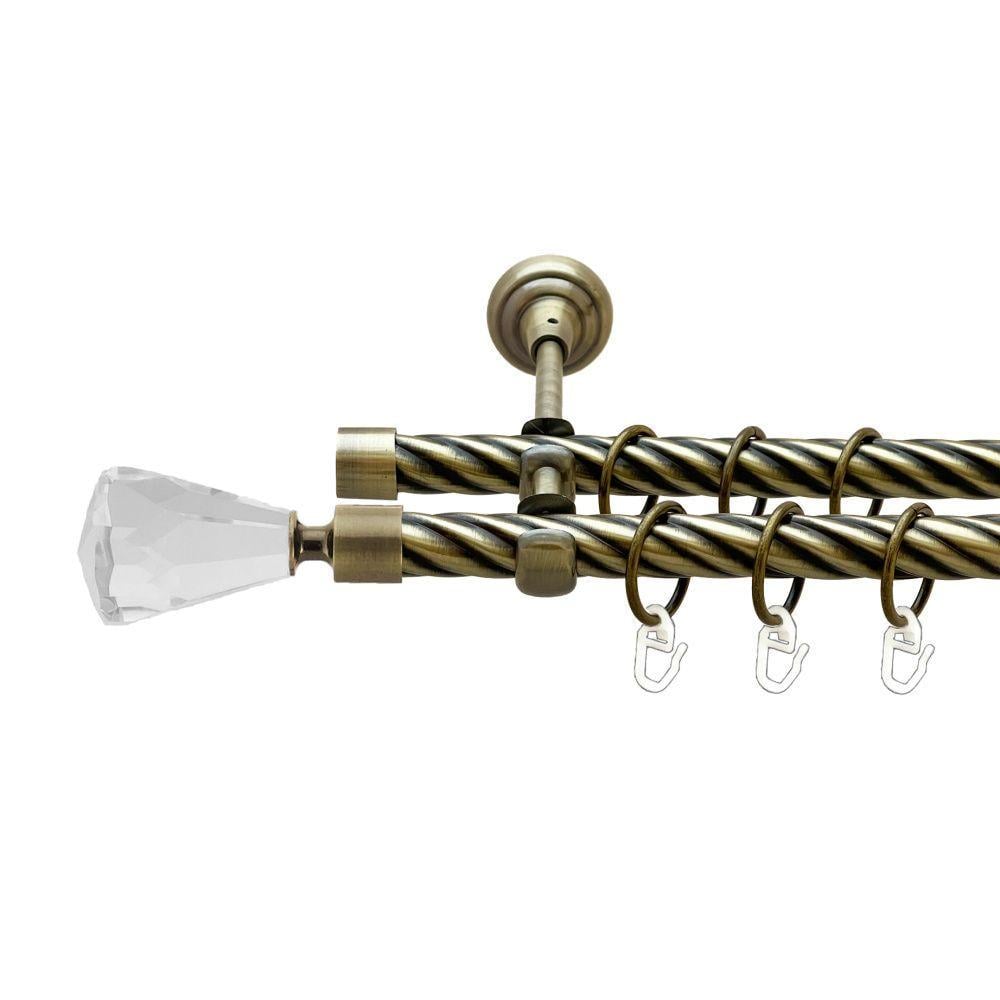 Карниз Orvit Лучетта двухрядный скрученный 19/19 мм 240 см Антик (00-00022223)