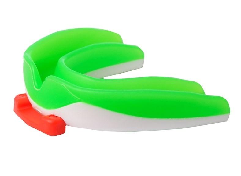 Капа боксерская PowerPlay 3316 SR взрослая Зелено-Белый (12603835)