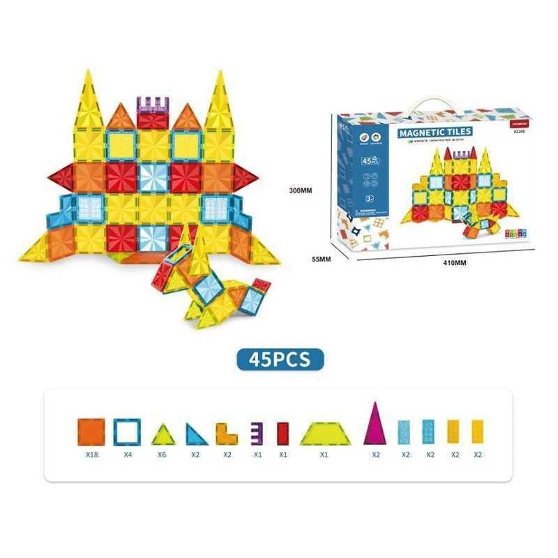 Конструктор магнитный X 2206 геометрические фигуры/книга с заданиями в коробке 45 деталей (2207256714) - фото 2 Конструктор магнитный X 2206 геометрические фигуры/книга с заданиями в коробке 45 деталей (2207256714) - фото 2