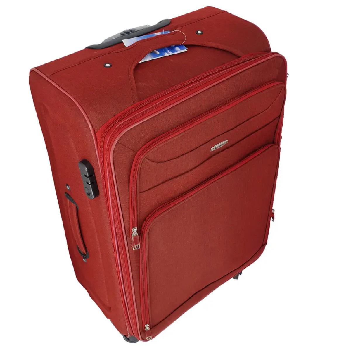 Чемодан тканевый KAIMAN 19226 большой 4 колеса Бордовый (Kt00005)