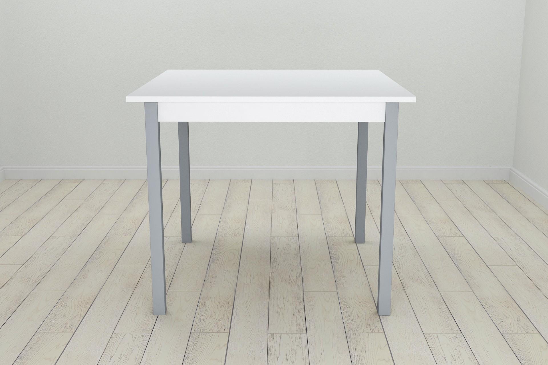 Обеденный стол Ferrum-decor Диего ДСП 16 мм 75x80x80 см Серый/Белый (FRD-106305)