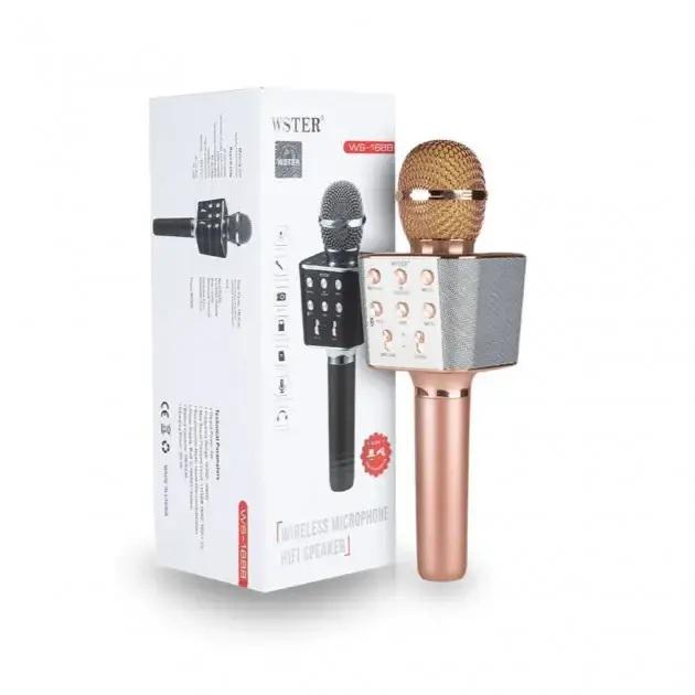 Микрофон-караоке портативный Wster WS 1688 1800 mAh 5В Pink (825d31aa)