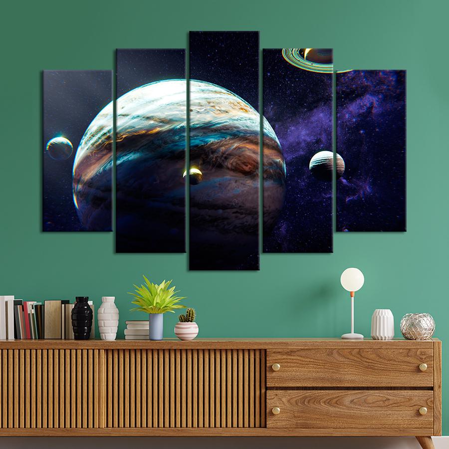 Картина космос Красивые планеты в космосе 112x68 см (A1277-5) Картина космос Красивые планеты в космосе 112x68 см (A1277-5)