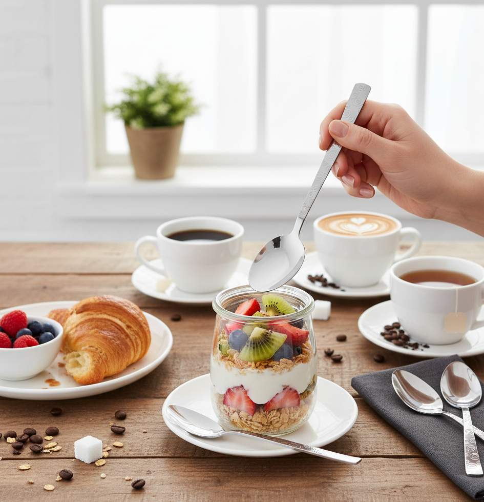 Набор столовых ложек Stenson Bubbles Silver из нержавеющей стали 2 шт. (30456) - фото 3 Набор столовых ложек Stenson Bubbles Silver из нержавеющей стали 2 шт. (30456) - фото 3