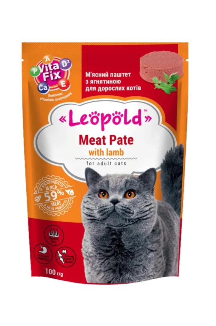 Корм для дорослих котів Леопольд м'ясний паштет з ягнятиною 100 г по 24 шт. (4) Корм для дорослих котів Леопольд м'ясний паштет з ягнятиною 100 г по 24 шт. (4)