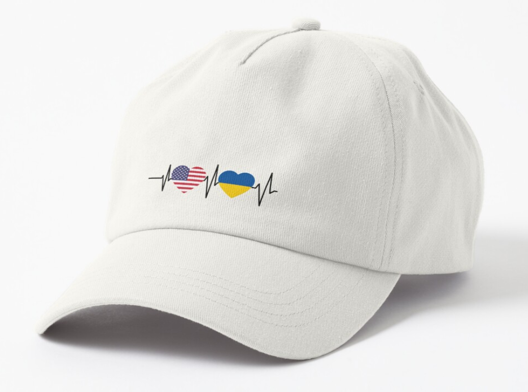 Кепка унисекс Malfini с патриотическим принтом USA Ukraine Америка Украина Белый (УКР332К-2)