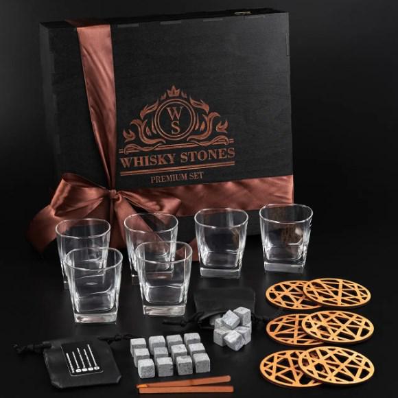 Подарочный набор для алкоголя камни для виски Whiskey Stones 24 шт. и 6 стаканов - фото 2 Подарочный набор для алкоголя камни для виски Whiskey Stones 24 шт. и 6 стаканов - фото 2