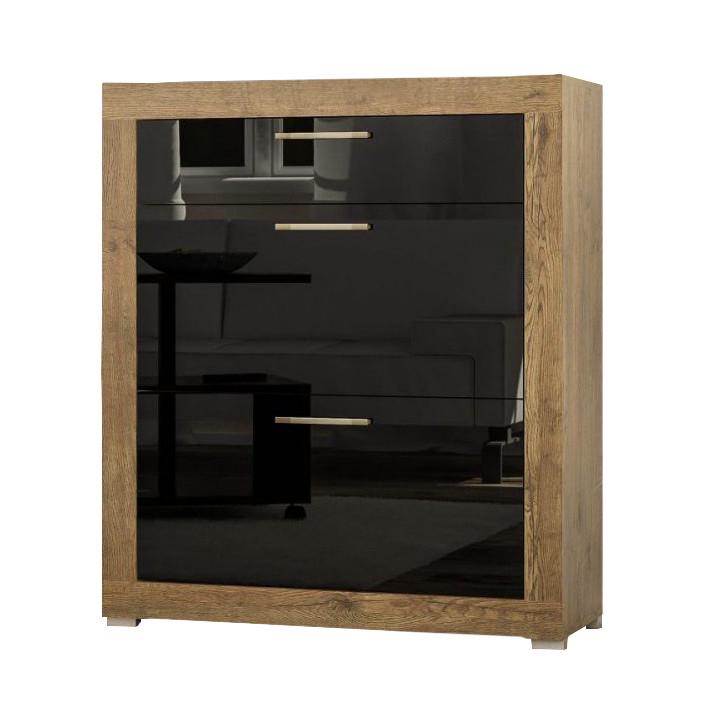 Тумба для взуття Мебель-Сервіс Парма 2Д1Ш Дуб апріл/Чорний лак (26912439) - фото 1 Тумба для взуття Мебель-Сервіс Парма 2Д1Ш Дуб апріл/Чорний лак (26912439) - фото 1