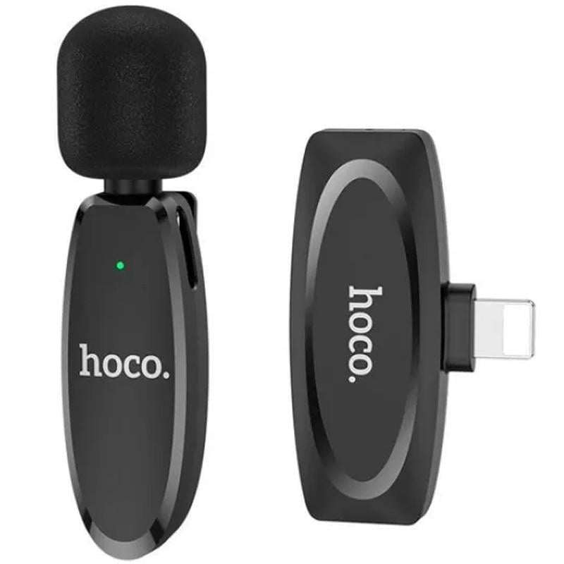 Микрофон петличный беспроводной Hoco L15 Crystal lightning Black (00000064616_1)