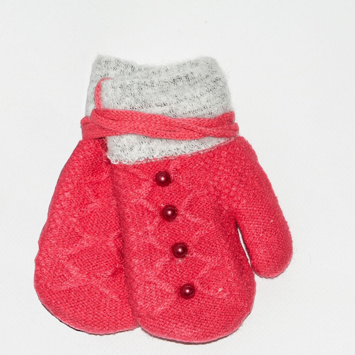 Рукавички детские двойные с махровой подкладкой на 2-4 года 18-7-41 Малиновый (DR010202)