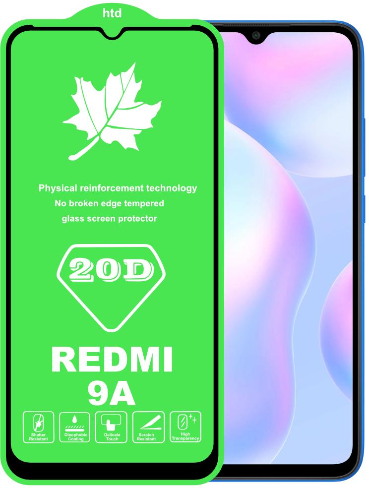 Защитное стекло 20D Glass Xiaomi Redmi 9A большой радиус (22374)
