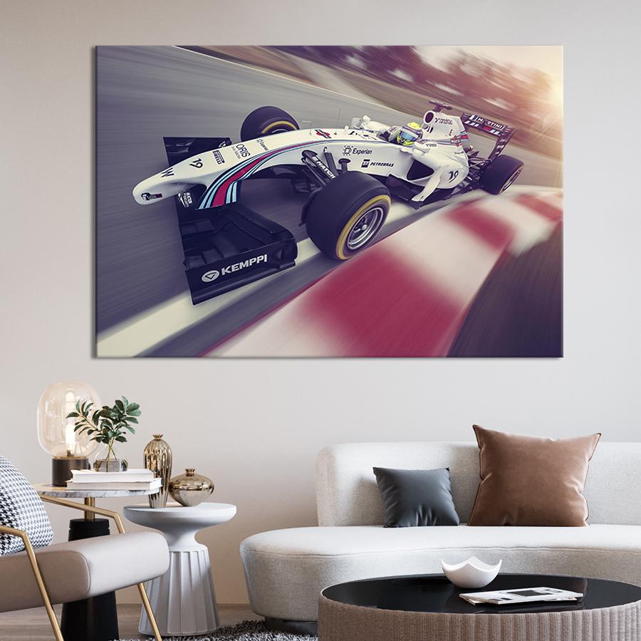 Настенный декор картина на холсте для интерьера Гоночный автомобиль 51x34 см (84-1)