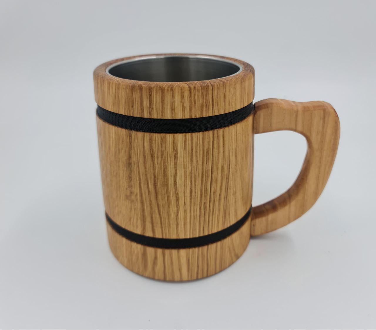 Кухоль для пива з дерева ручної роботи 0,5 л Коричневий (28409895)