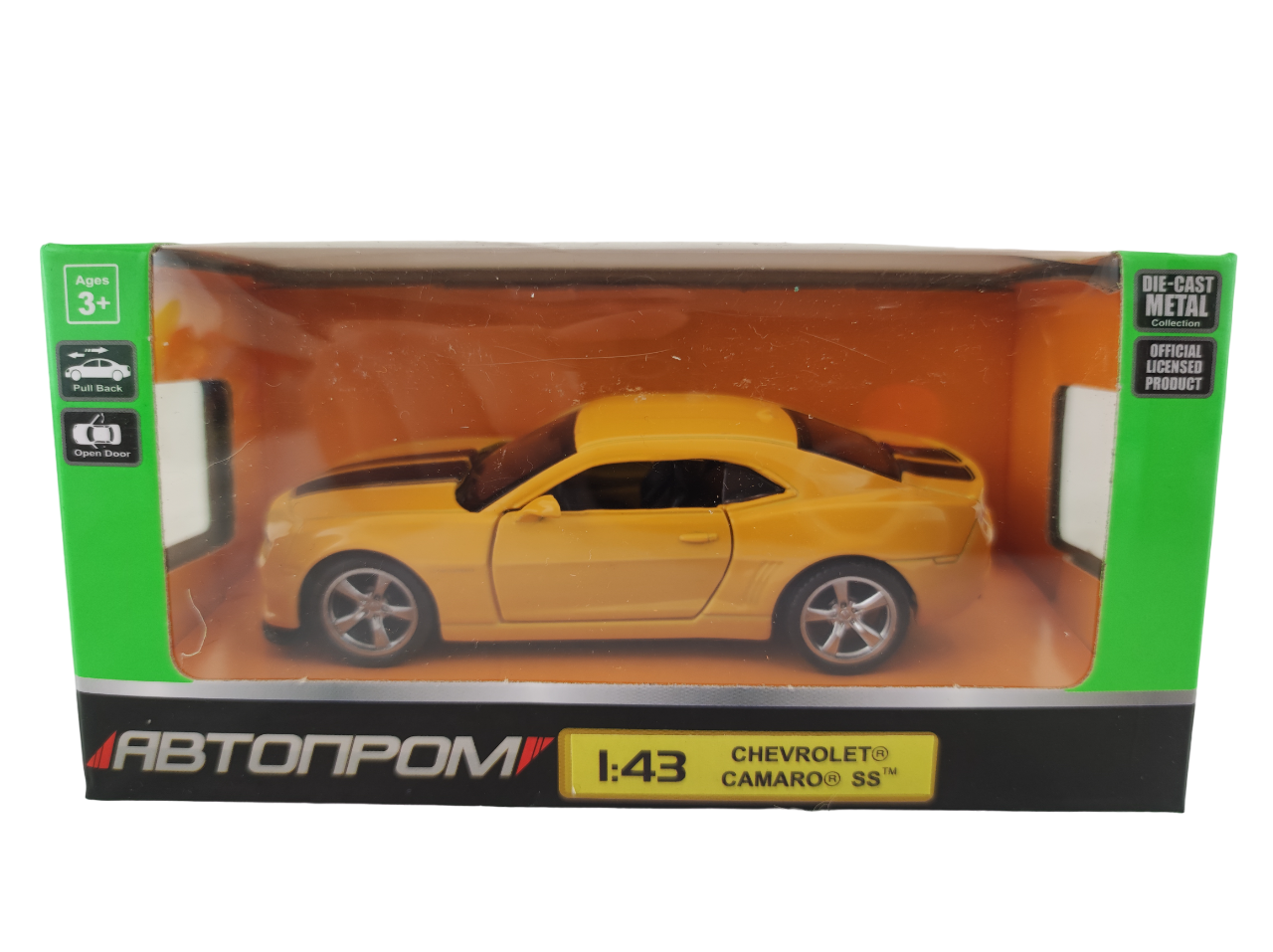 Машинка металлическая Chevrolet Camaro Желтый (000026)