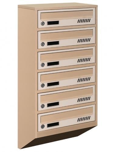 Почтовый ящик Галиндустрия E1-06-А металлический многосекционный на 6 квартир Бежевый (132-119-000004672)