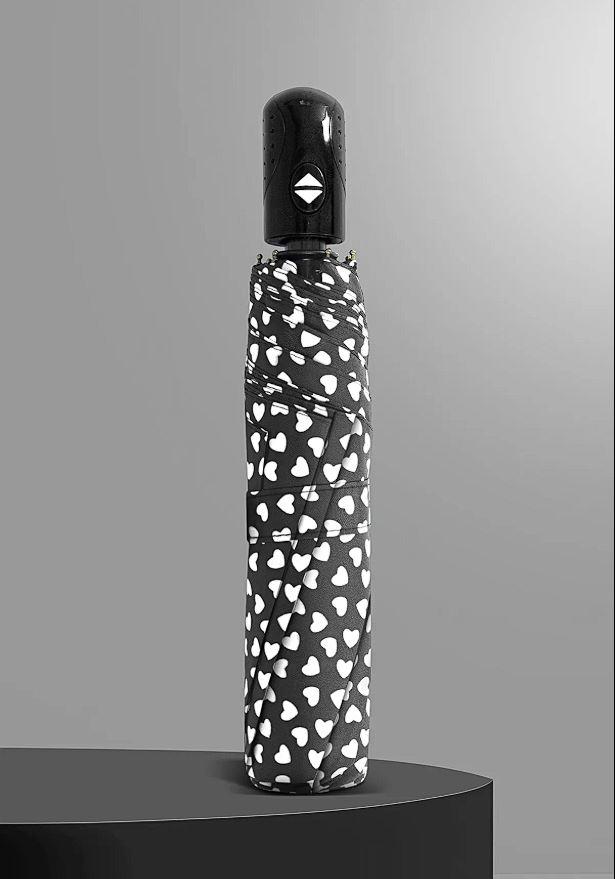 Парасолька складана автомат Hearts 8 спиць купол 110 см White (30260) - фото 4 Парасолька складана автомат Hearts 8 спиць купол 110 см White (30260) - фото 4