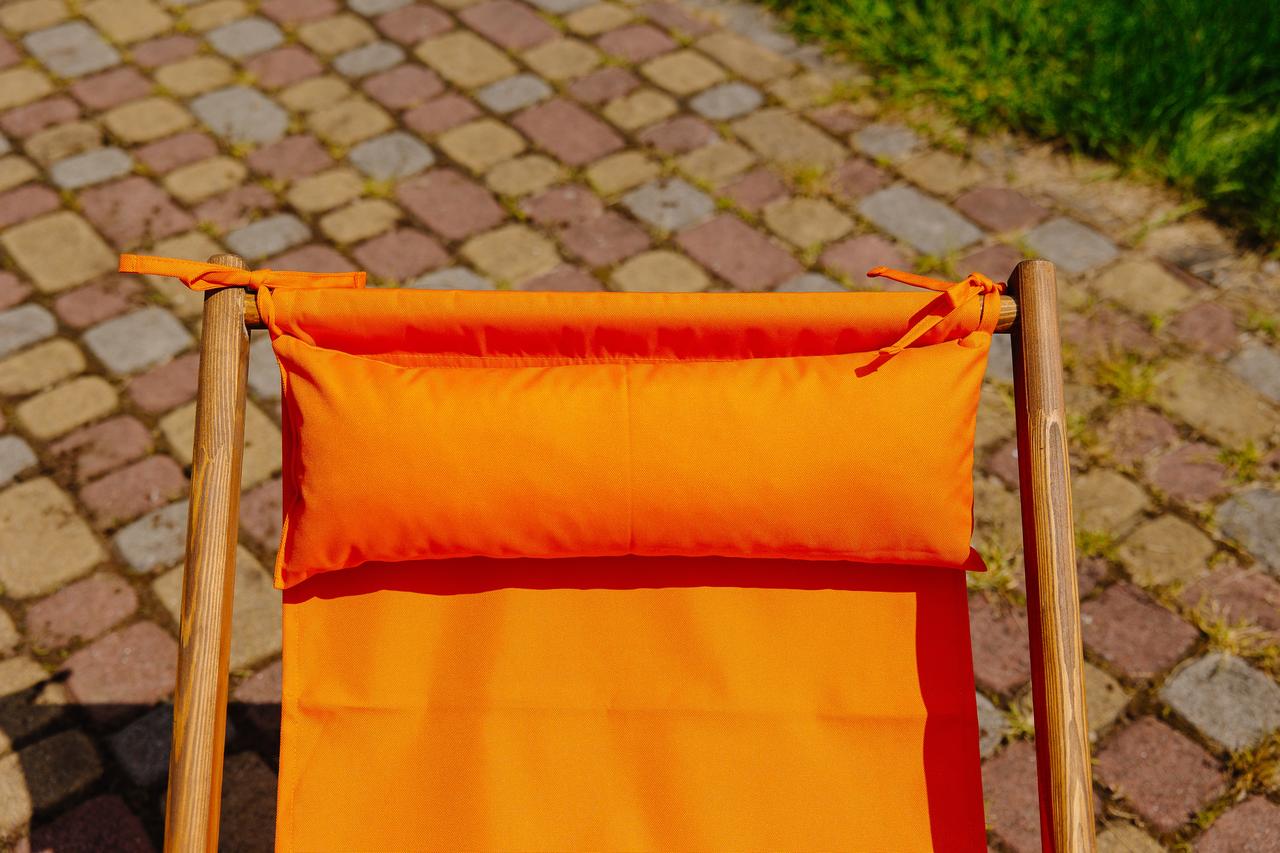 Шезлонг для дачи тканевый XRmaster с подушкой Оранжевый/Коричневый (0001761) - фото 4