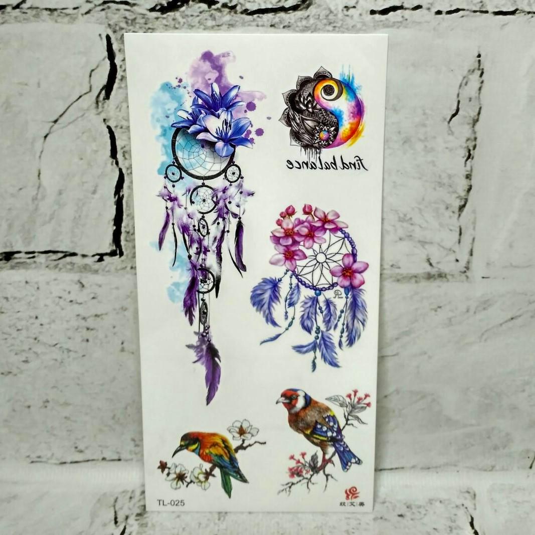 Тату временные Микс лист 9x19 см (TL-025)