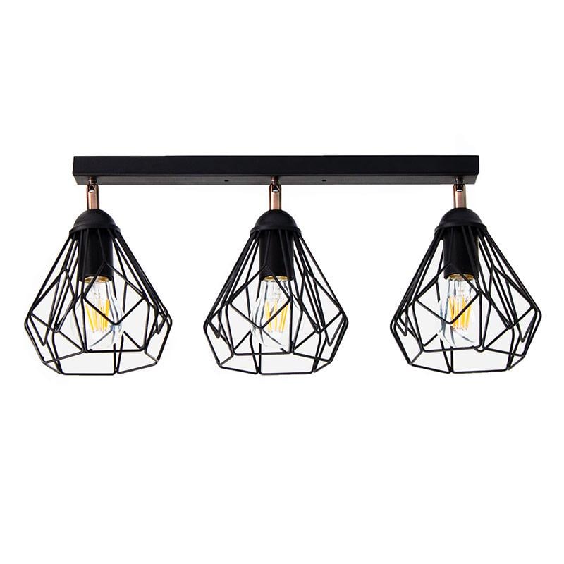 Светильник потолочный Atmolight Bevel L165-450-3 на три лампы Черный (1331)