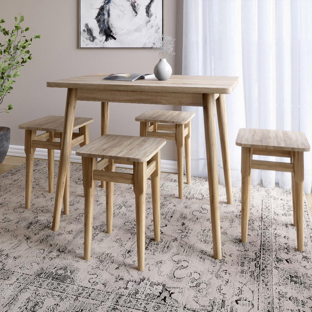 Стіл та 4 табурети обідній для кухні Маямі-2 кромка ПВХ 0,45 мм Дуб сонома трюфель (Lion-041243) - фото 1 Стіл та 4 табурети обідній для кухні Маямі-2 кромка ПВХ 0,45 мм Дуб сонома трюфель (Lion-041243) - фото 1